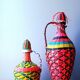Set of 2 bottles scoubidous 60s