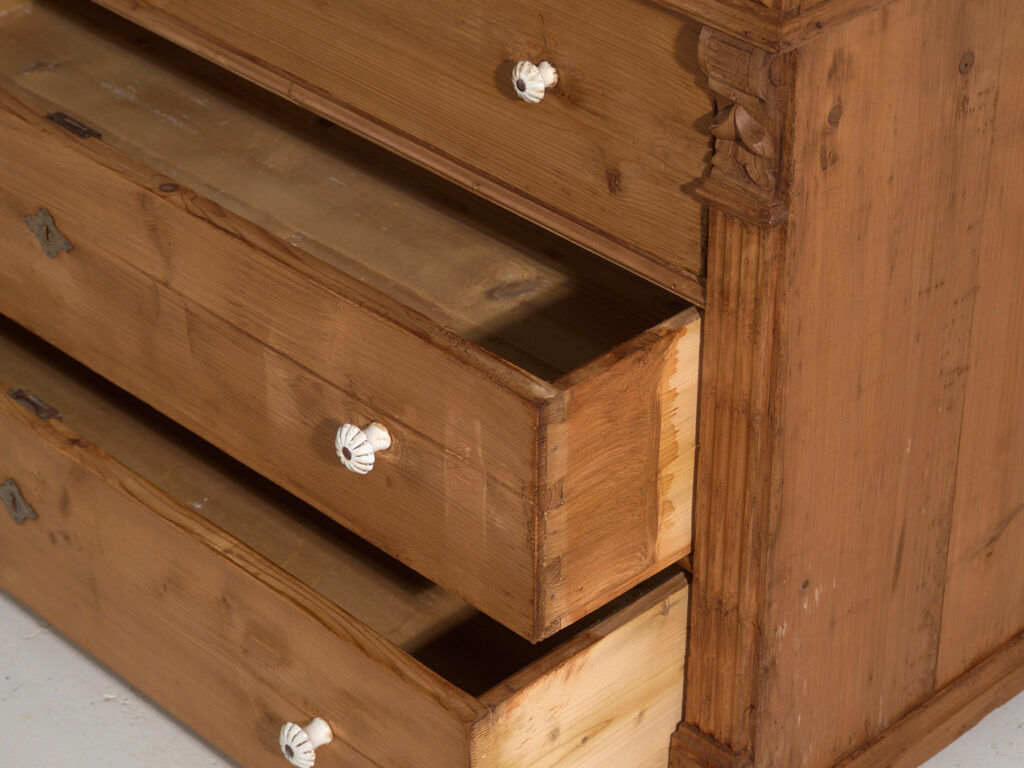 Antique solid pine chest of drawers – European rustic chest of drawers – circa 1900