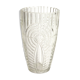 Vintage vase in carved glass with geometric motifs 70s