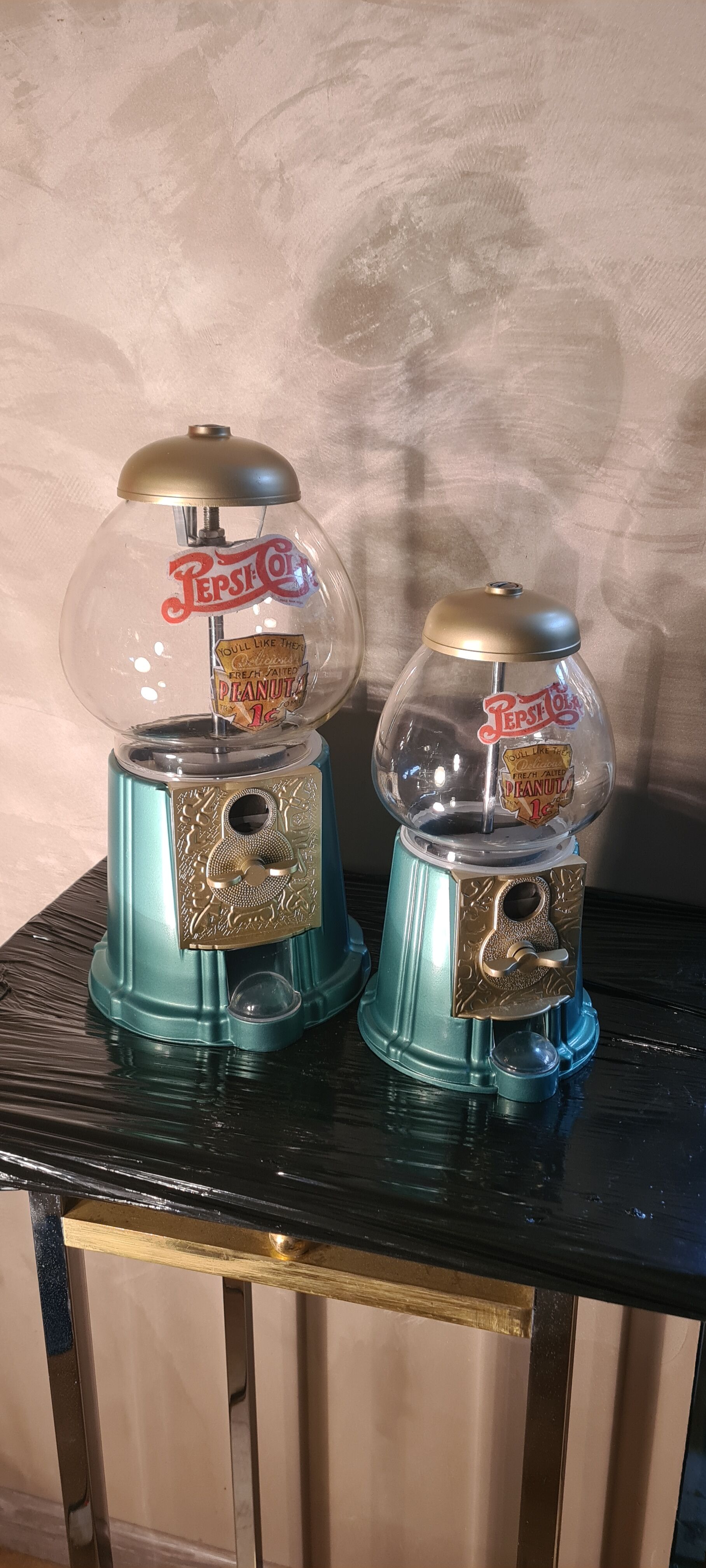 Distributor duo big 37cm and 28cm green metal and gold works in free