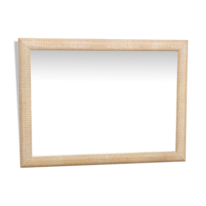 Miroir imitation rotin tressé