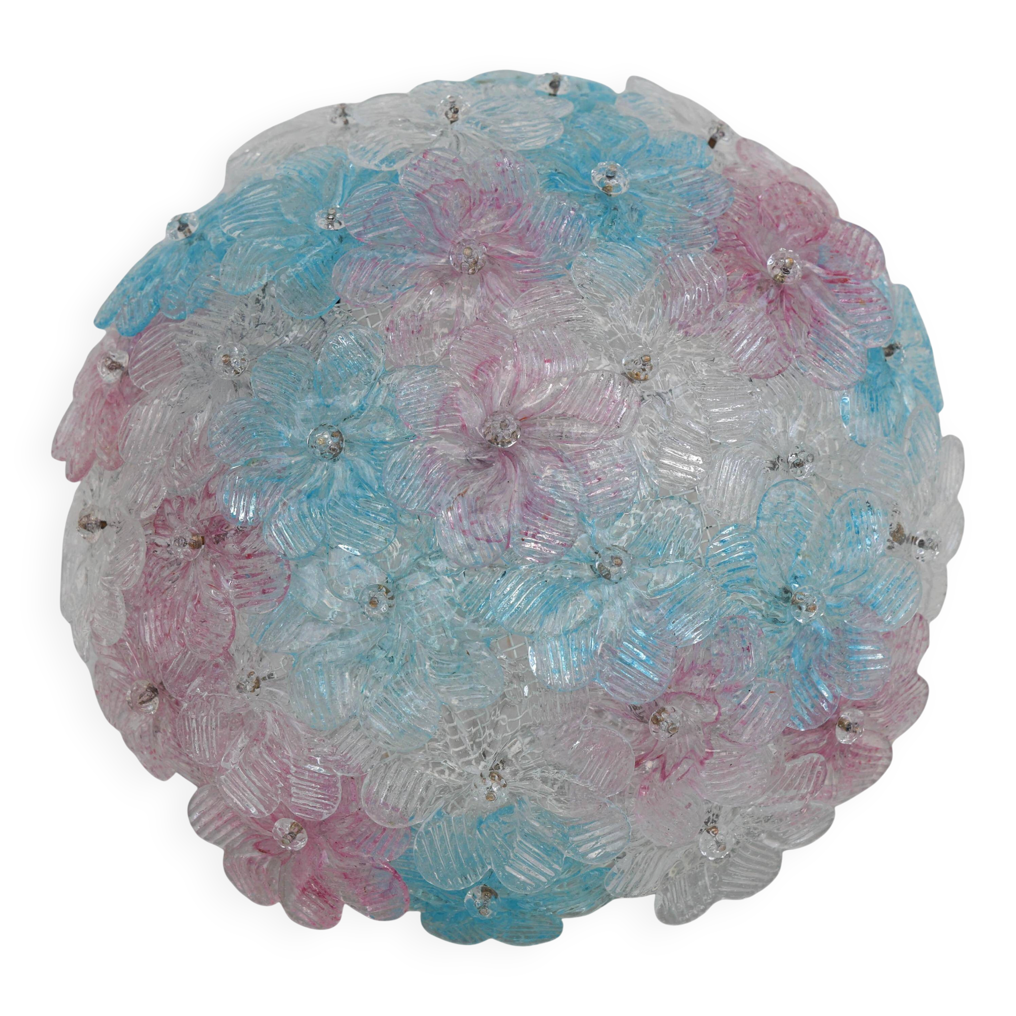 Lustre multicolore Murano Fleur par Seguso pour Venini, Italie, années 1960.