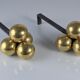 Bronze and wrought iron andirons by Jacques Adnet, 1930s