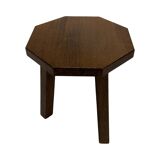 Tables d'appoint hexagonales brutalistes en chêne, années 1950, lot de 3