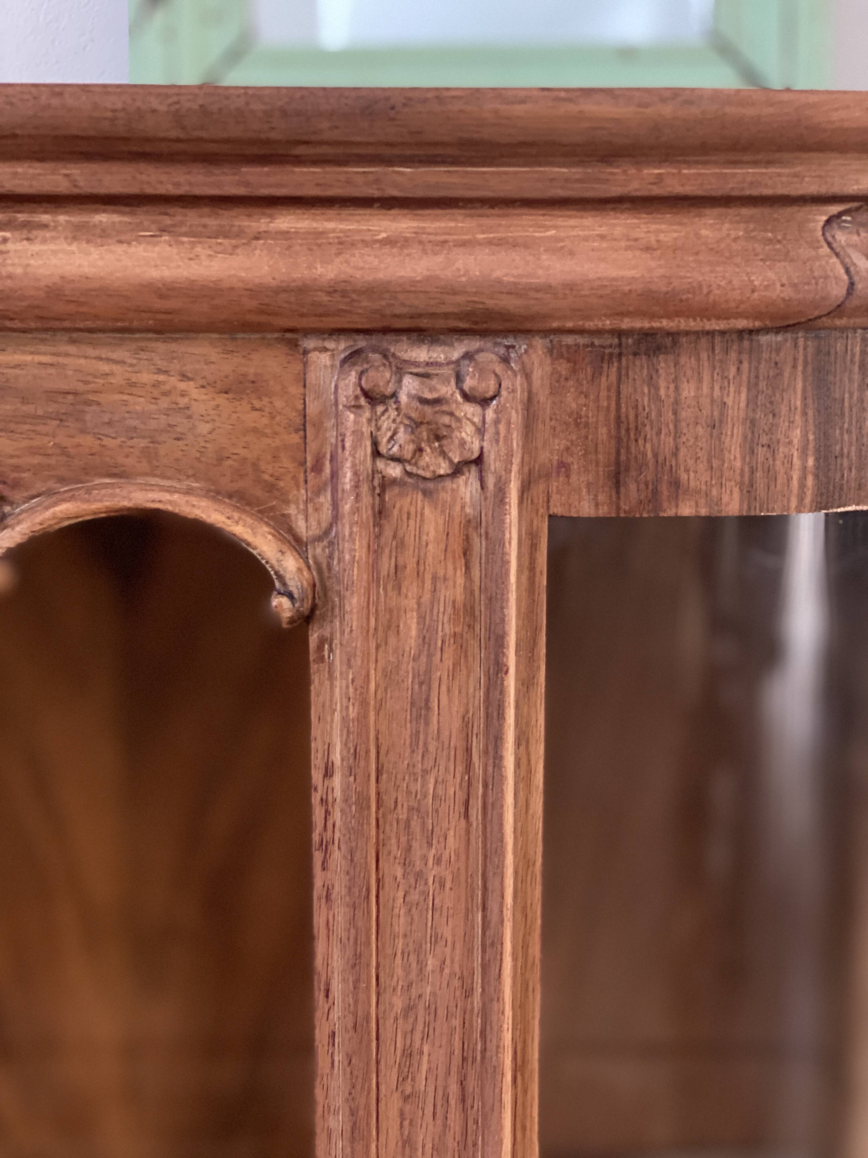 Walnut veneer display cabinet 1956