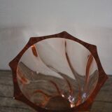 Rosaline vase, pink octagonal vintage glass