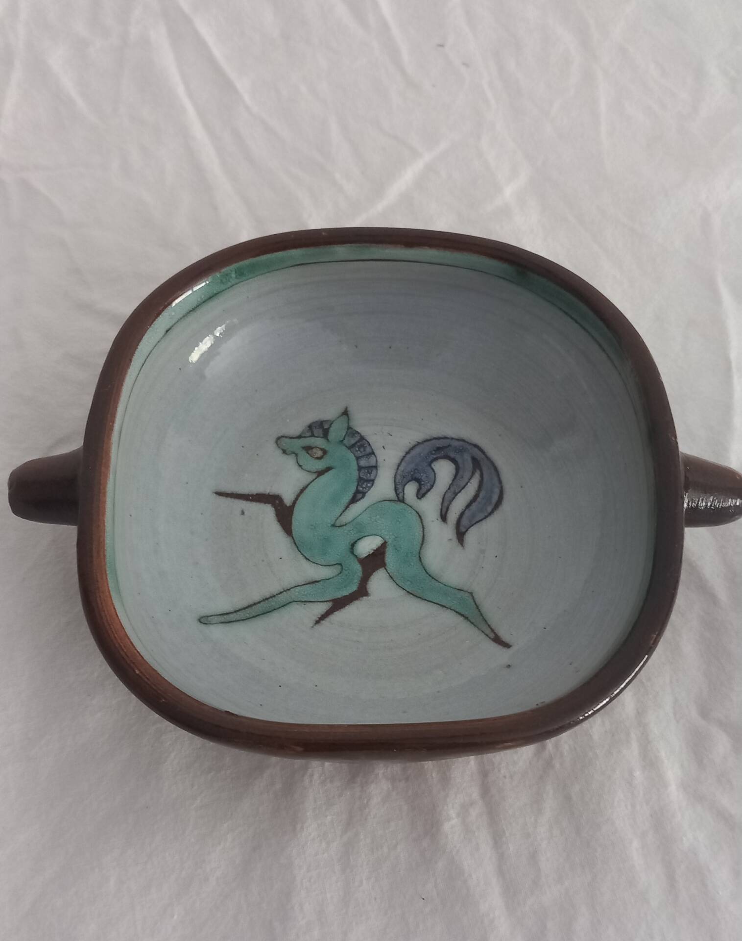Vintage enamelled ceramic pocket vases - Horse - Netherlands 1960s