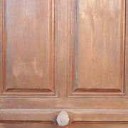 Porte d'entrée et son cadre imposte en verre translucide, début XXème