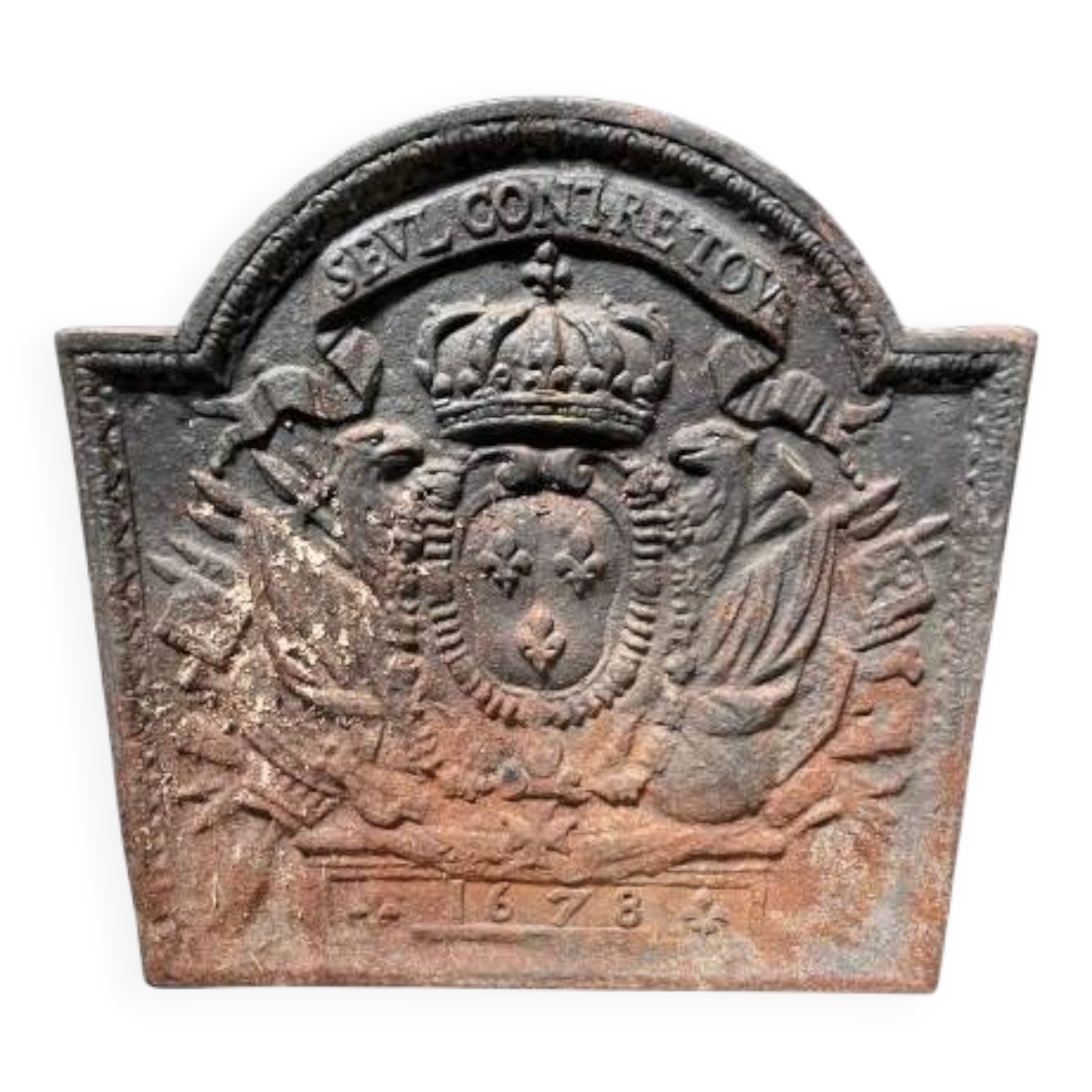 Cast iron fireplace plate