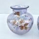 Paire de petits vases art nouveau decor floral émaillé
