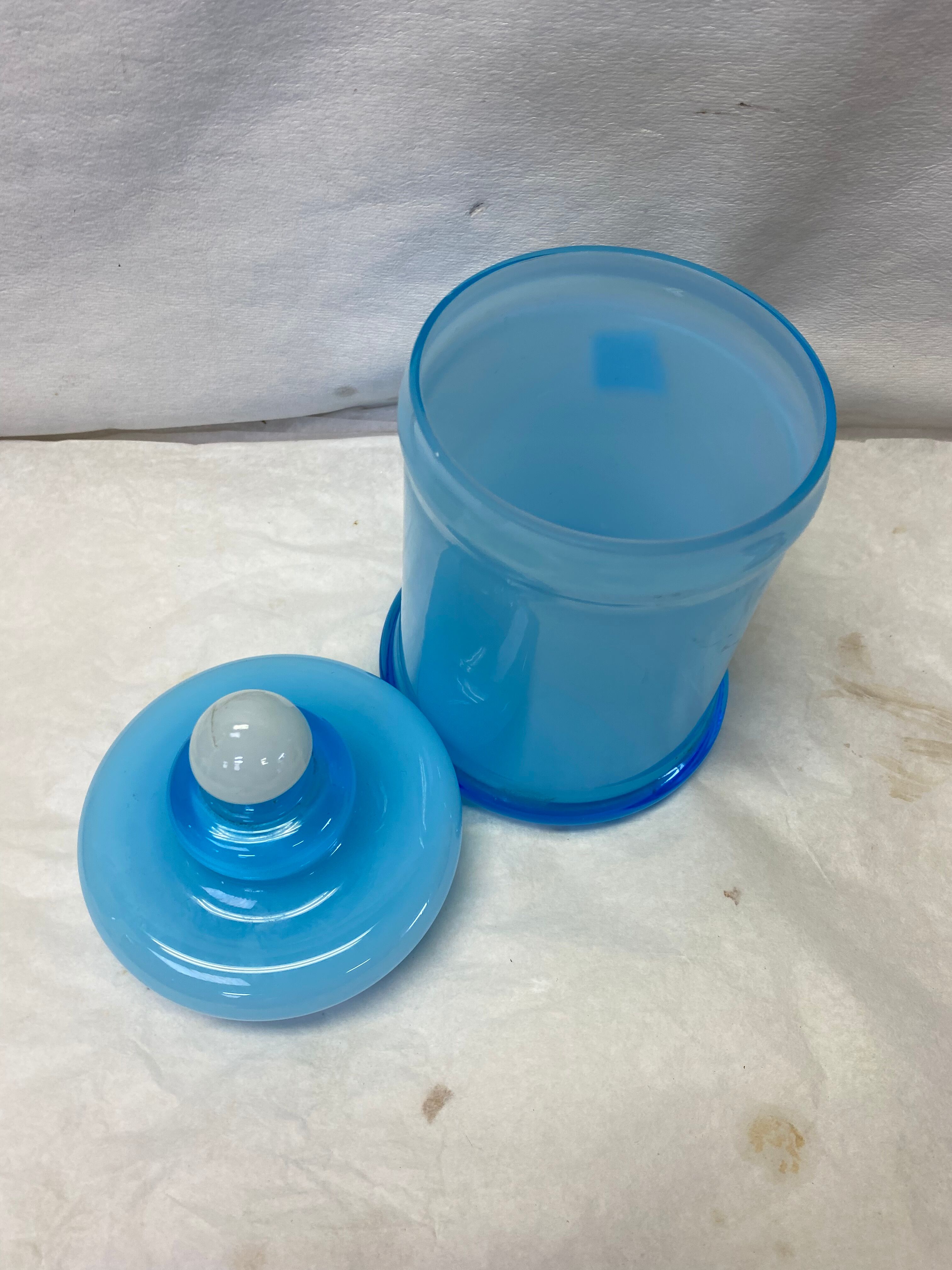 Old opaline blue pharmacy pot