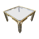 italian brass coffeetable with smoking glass in bamboo style
