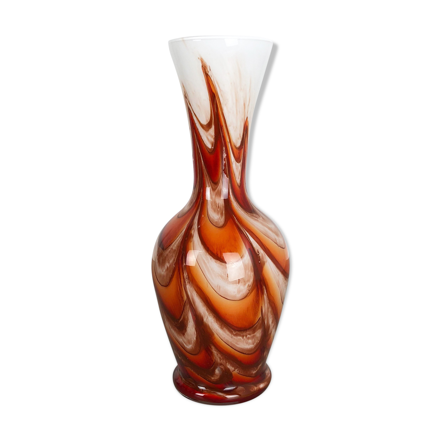 Extra Large Vintage pop art Opaline Florence Vase Design 1970s, Italy