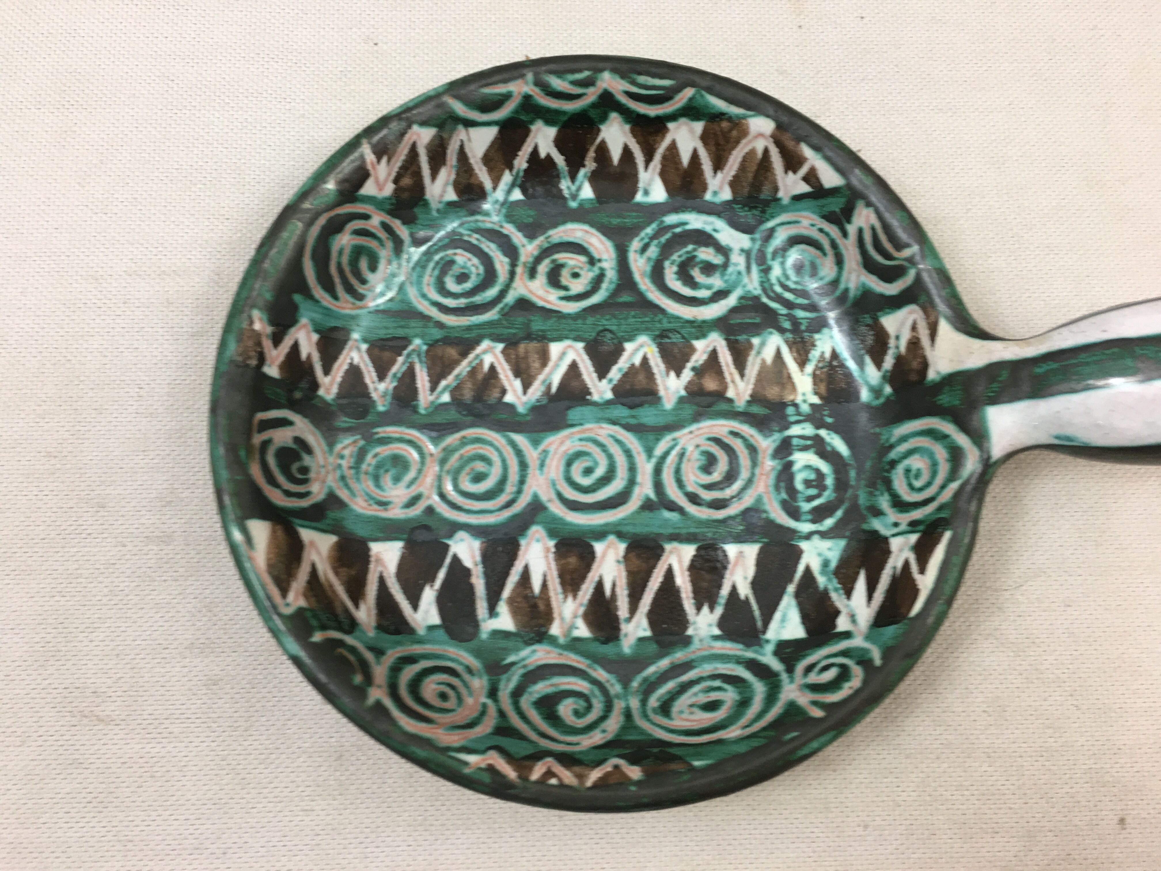 Pan caquelon ceramic Vallauris signed RP Robert Picault vintage year 70