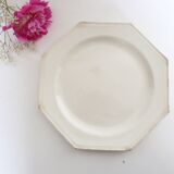 Creil and Montereau plates, 19th century, Perle model, ivory / set of 4