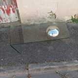 Vintage glass coffee table and metal globe
