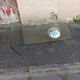 Vintage glass coffee table and metal globe