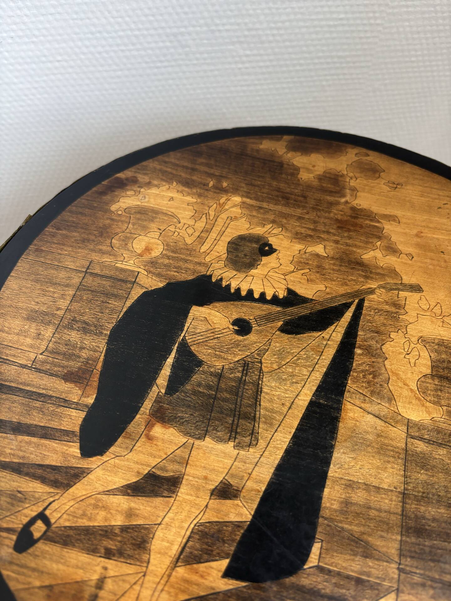Art deco side table in wood with paint