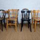 Set of 8 mismatched vintage Baumann Lebrun bistro chairs.