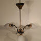 Vintage chandelier with 3 opaline globes