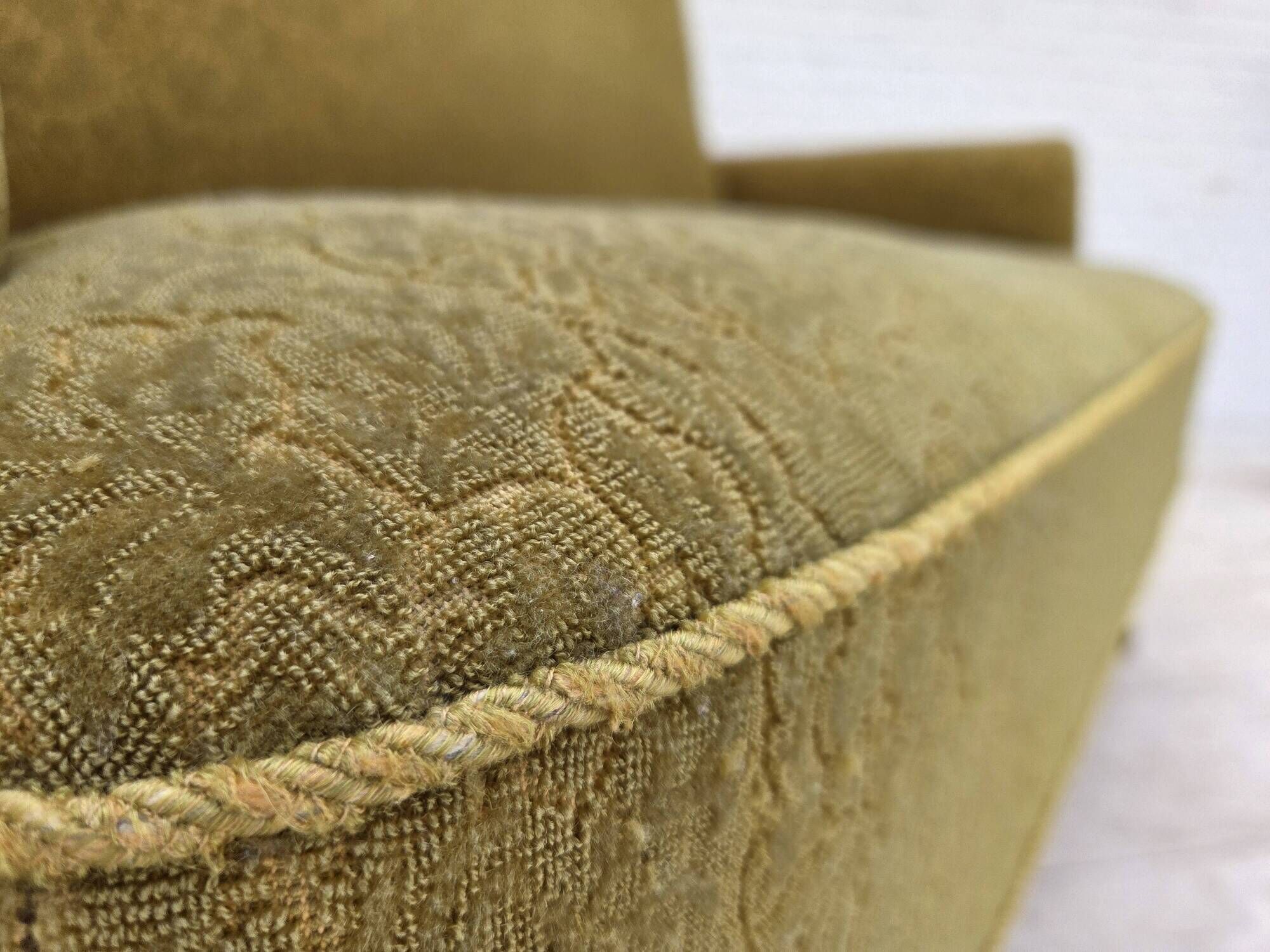 1950s, Danish 2-seater sofa, green furniture wool fabric.
