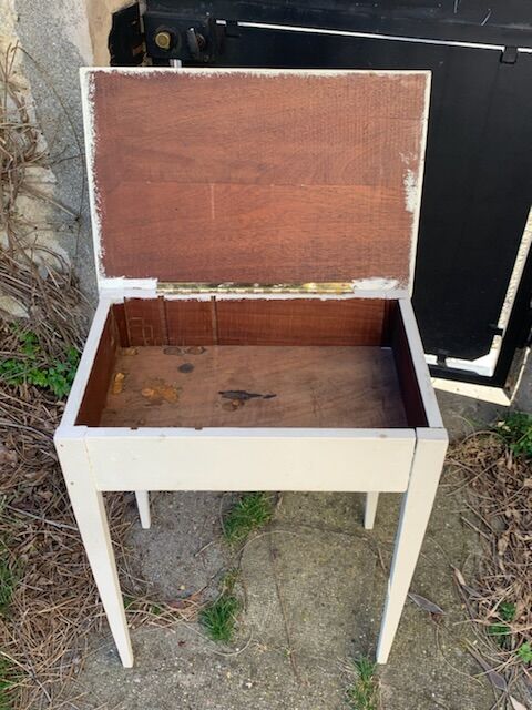 Bureau pupitre table d'appoint en bois peint vintage