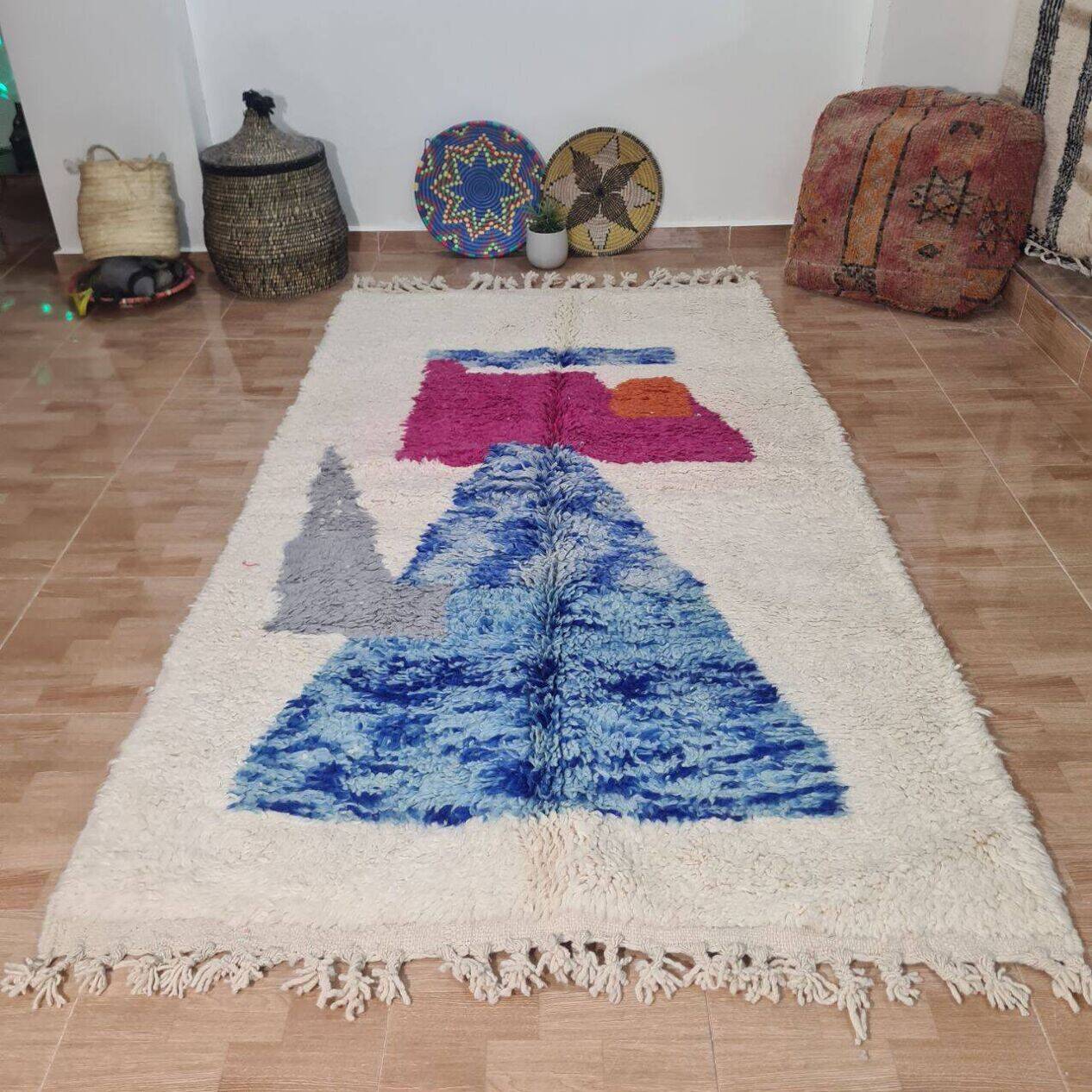 Handmade Beni Ouarain rug 150x250 cm
