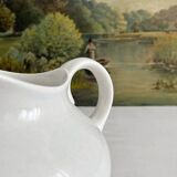 White chubby jug in iron earth Sarreguemines late 19th century