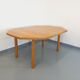 Table octogonale vintage des années 80 en orme avec rallonge