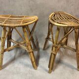 Vintage 1950s rattan stools