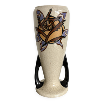 Art Deco Vase AMC Wasmuël - Crackled Ceramic