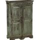 Green cabinet old teak piece and patina of origin India
