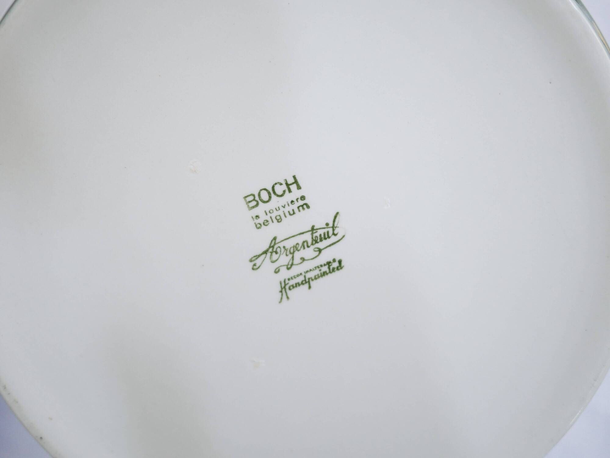 Plat avec couvercle soupière vintage édité par Boch La Louvière