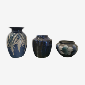 Lot de 3 vases de potier