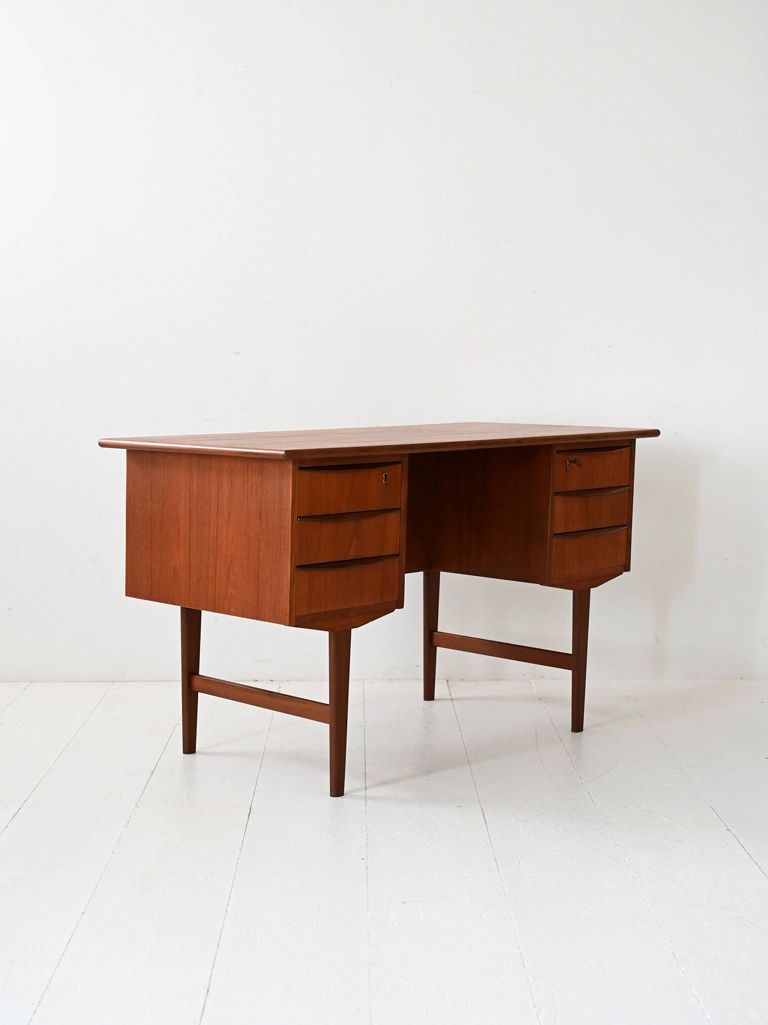 Freestanding Danish teak desk, 1950s/60s