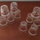 Lot de 10 verres anciens avec bandes granitées et dorées