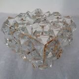 Gold-Plated & Crystal Glass Flush Mount Light from Kinkeldey, 1970s