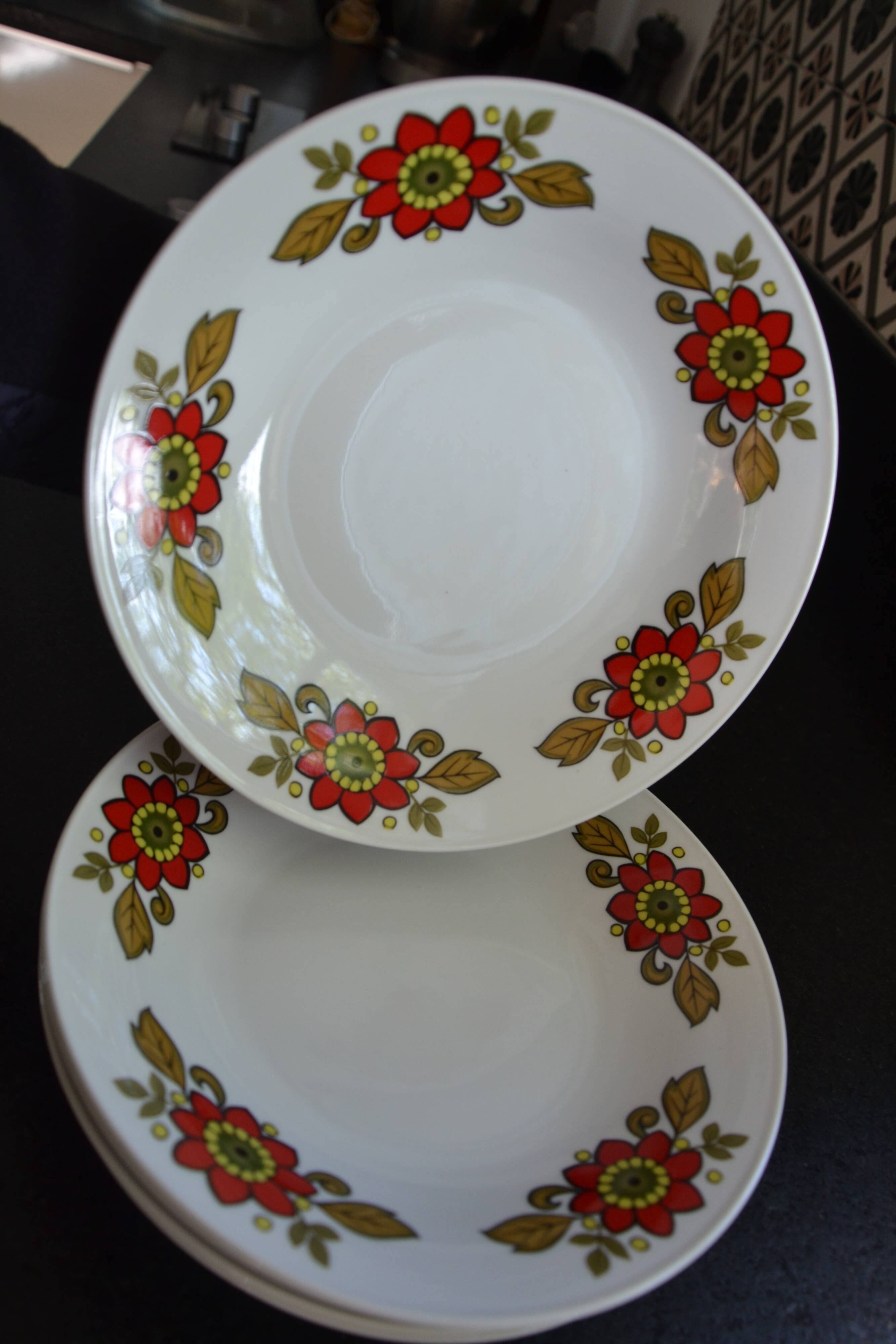 6 Bavaria W Germany floral deep plates