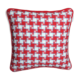 Coussin à carreaux vintage