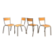 Set of Mulca school chairs patinated graphite.