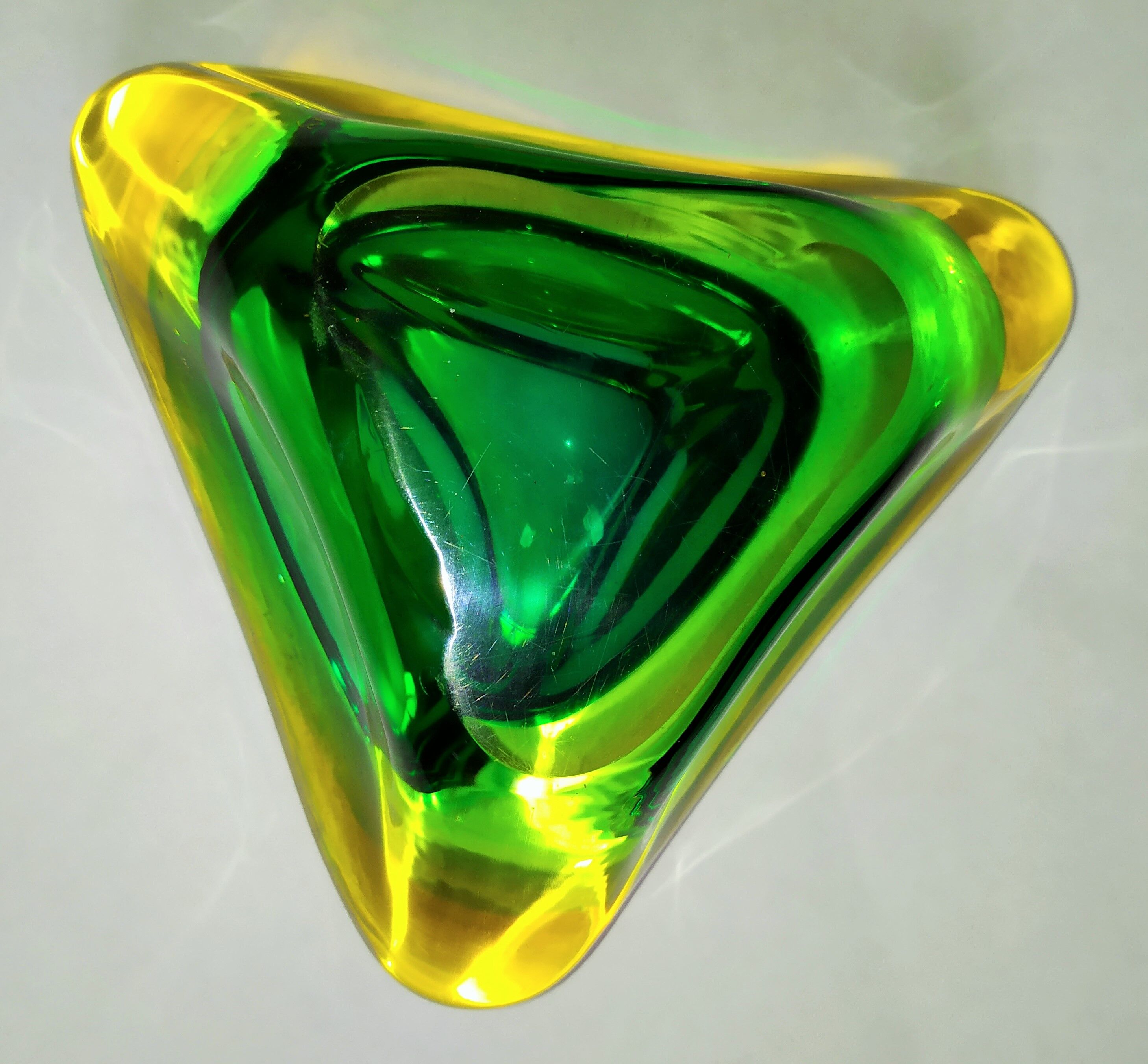 Murano - yellow gold & green pocket empty