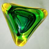 Vide-poche jaune or & vert Murano