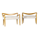 Benches Attributed to Guglielmo Ulrich, Blonde Maple & Bouclé, Italy 1940s