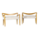 Benches Attributed to Guglielmo Ulrich, Blonde Maple & Bouclé, Italy 1940s