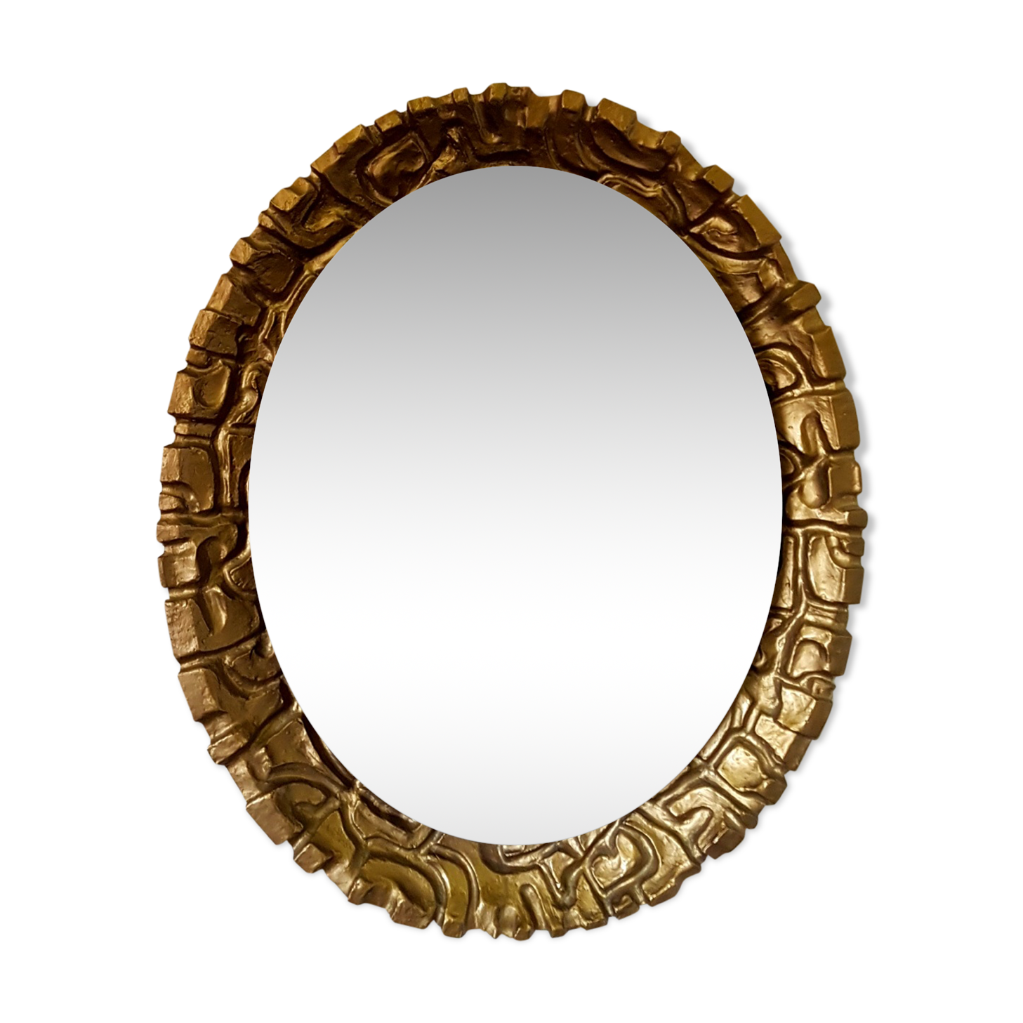 Miroir avec contour or résine, années 1960 - 57x69cm