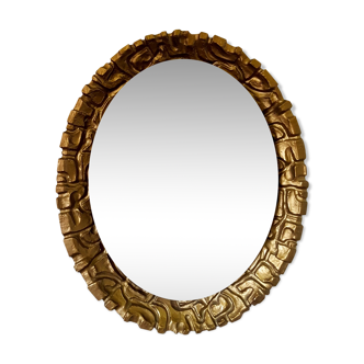 Mirror with resin gold outline, 1960s - 57x69cm