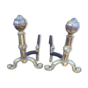 paire de chenets en bronze