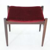 1960s danish teak stool in fabric