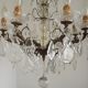 Lustre Rococo 8 lights in glass and antique bronze crystal 5199