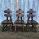 6 brutalist chairs in solid oak